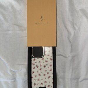 Burga Floral Phone Case - White with Pink Accents